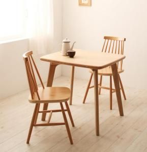 スーパSALE10倍＆4時間限定10％OFF ダイニングセット（テーブル&チェア） 天然木ウィンザーチェアダイニング 2人 3点セット(テーブル+チェア2脚) W80