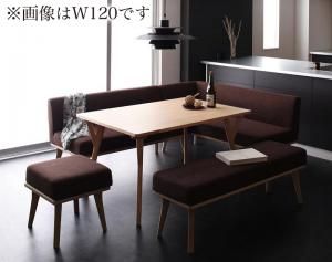 スーパSALE10倍＆4時間限定10％OFF ダイニングセット（テーブル&ソファ ベンチ スツール） モダンデザインリビングダイニングセット 6人 5点セット(テーブル+ソファ1脚+アームソファ1脚+ベンチ1脚+スツール1脚) 右アーム W140
