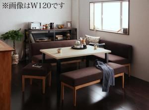 スーパSALE10倍＆4時間限定10％OFF ダイニングセット（テーブル&ソファ ベンチ スツール） モダンカフェ風リビングダイニングセット 6人 5点セット(テーブル+ソファ1脚+アームソファ1脚+ベンチ1脚+スツール1脚) 右アーム W150