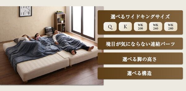 スーパSALE10倍＆4時間限定10％OFF 日本製ポケットコイルマットレスベッド マットレスベッド グランドタイプ クイーン 脚7cm
