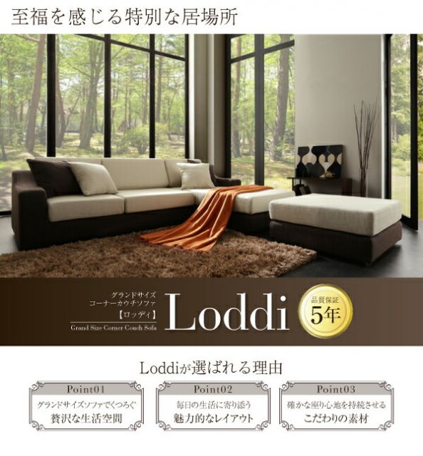 スーパSALE10倍＆4時間限定10％OFF コーナーカウチソファ グランドサイズコーナーカウチソファ オットマン