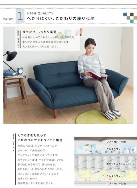 スーパSALE10倍＆4時間限定10％OFF ソファベッド ソファマットレス リクライニングカウチソファ ファブリックタイプ ファブリックタイプ 2P