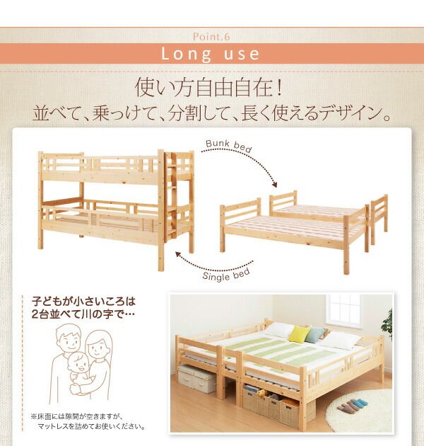 スーパSALE10倍＆4時間限定10％OFF ダブルサイズになる・添い寝ができる二段ベッド 専用別売品 60cm棚
