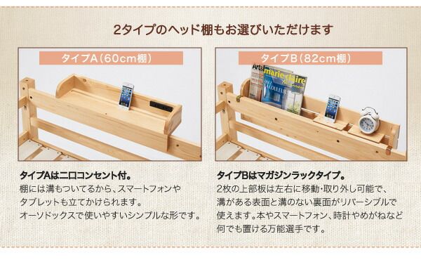 スーパSALE10倍＆4時間限定10％OFF ダブルサイズになる・添い寝ができる二段ベッド 専用別売品 60cm棚
