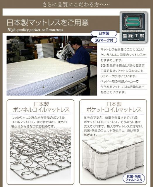 スーパSALE10倍＆4時間限定10％OFF 家族で寝られるホテル風モダンデザインベッド 天然ラテックス入り国産ポケットコイルマットレス付き ワイドK280