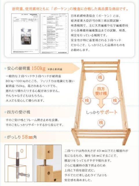 スーパSALE10倍＆4時間限定10％OFF タイプが選べる頑丈ロータイプ収納式3段ベッド ベッドフレームのみ ペアセット シングル