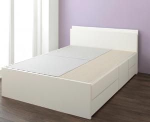 スーパSALE10倍＆4時間限定10％OFF お客様組立 日本製_棚・コンセント付き_大容量チェストベッド ベッドフレームのみ ダブル