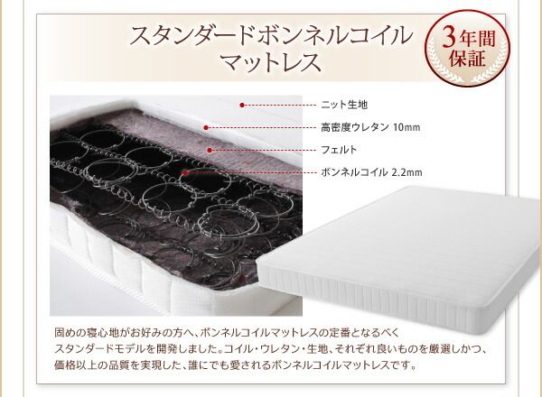 スーパSALE10倍＆4時間限定10％OFF 搬入・組立・簡単選べる7つの寝心地すのこ構造脚付きマットレスボトムベッド マットレスベッド スタンダードボンネルコイルマットレス付き キング 脚15cm