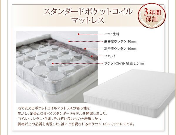 スーパSALE10倍＆4時間限定10％OFF 搬入・組立・簡単選べる7つの寝心地すのこ構造脚付きマットレスボトムベッド マットレスベッド スタンダードポケットコイルマットレス付き セミダブル 脚15cm