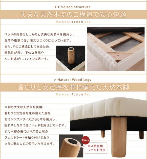 スーパSALE10倍＆4時間限定10％OFF 搬入・組立・簡単選べる7つの寝心地すのこ構造脚付き マットレス ボトムベッド専用別売品(脚)8本入り脚22cm