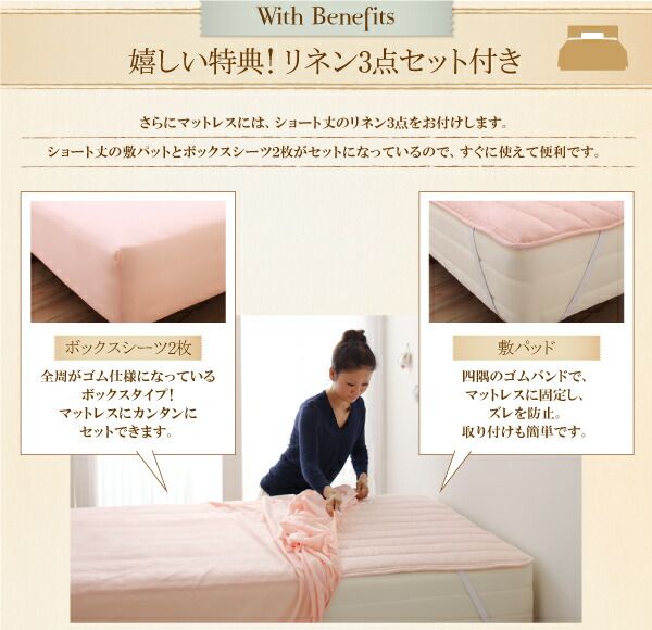 スーパSALE10倍＆4時間限定10％OFF ショート丈棚・コンセント付きフロアベッド スタンダードポケットコイルマットレス付き シングル ショート丈