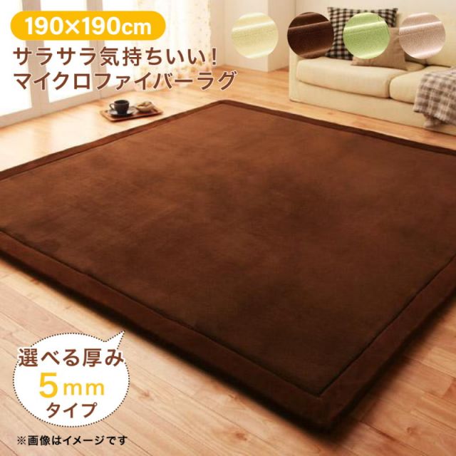 スーパSALE10倍＆4時間限定10％OFF ラグ マイクロファイバーラグ 厚さ5mmタイプ 190×190cm