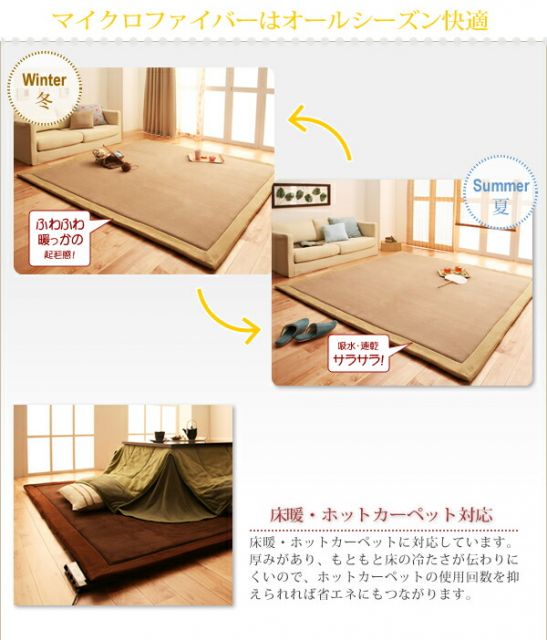 スーパSALE10倍＆4時間限定10％OFF ラグ マイクロファイバーラグ 厚さ5mmタイプ 190×190cm