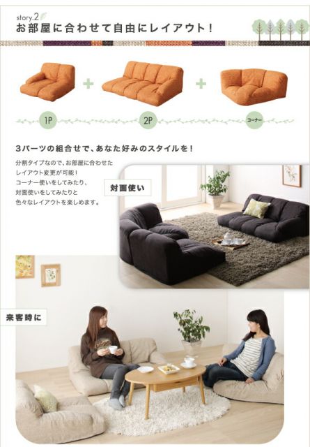 スーパSALE10倍＆4時間限定10％OFF フロアソファ フロアコーナーソファ ロータイプ 左コーナータイプ 1P+2P+コーナー