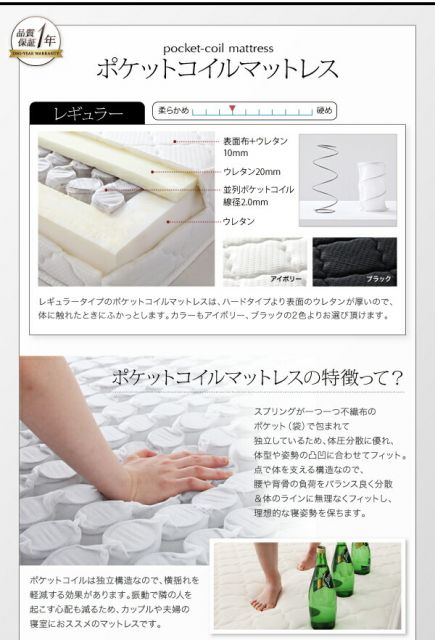 スーパSALE10倍＆4時間限定10％OFF 棚・コンセント・収納付き大型モダンデザインベッド スタンダードボンネルコイルマットレス付き ワイドK280(D×2)