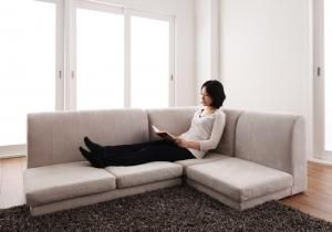 スーパSALE10倍＆4時間限定10％OFF フロアソファ カバーリングフロアコーナーソファ ハイタイプ ポケットコイル仕様 1P+2P+コーナー