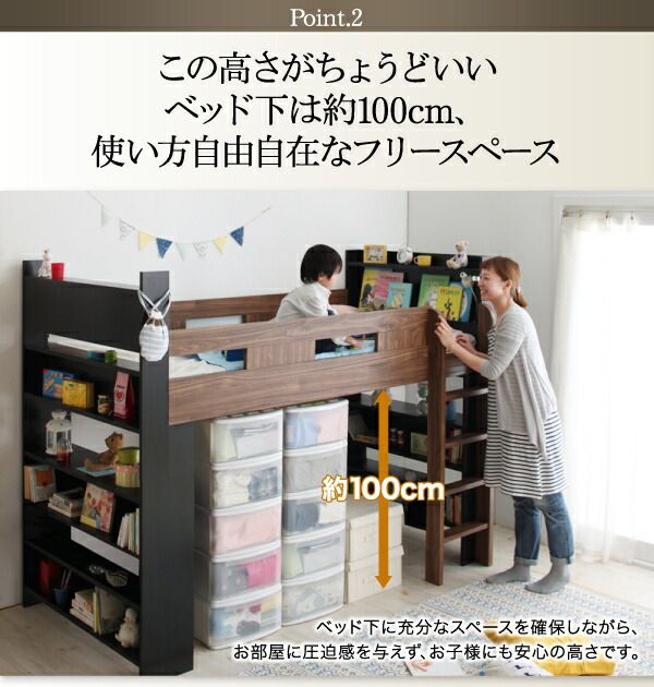 スーパSALE10倍＆4時間限定10％OFF お客様組立 棚・コンセント付きシステムロフトベッド 薄型軽量ポケットコイルマットレス付き シングル