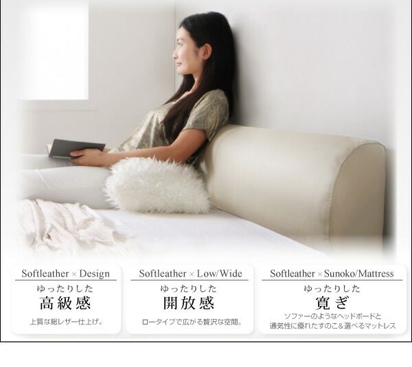 スーパSALE10倍＆4時間限定10％OFF ソフトレザーフロアベッド ベッドフレームのみ セミダブル