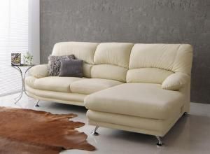 スーパSALE10倍＆4時間限定10％OFF ハイバックソファ グランドカウチ 左カウチ スチール脚 3P