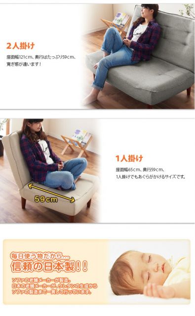 スーパSALE10倍＆4時間限定10％OFF カウチソファ ハイバックコイルソファ　ファブリック ソファ2点セット 1P×2