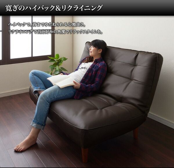 スーパSALE10倍＆4時間限定10％OFF カウチソファ ハイバックコイルソファ　レザー ソファ レザー 2P