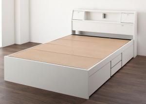スーパSALE10倍＆4時間限定10％OFF フラップ棚・照明・コンセント付多機能チェストベッド ベッドフレームのみ シングル
