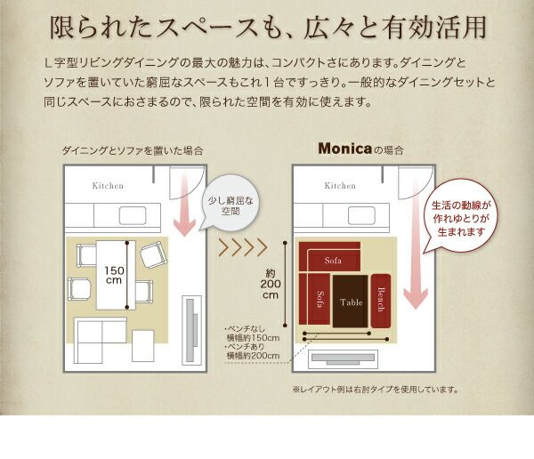 スーパSALE10倍＆4時間限定10％OFF アメリカンヴィンテージ リビングダイニングセット 4人 4点セット(テーブル+ソファ1脚+アームソファ1脚+チェア1脚) 左アーム W150