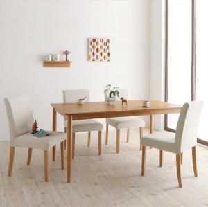 スーパSALE10倍＆4時間限定10％OFF おうちの洗濯機でラクラク洗える！ カバーリングダイニング 4人 5点セット(テーブル+チェア4脚) W150
