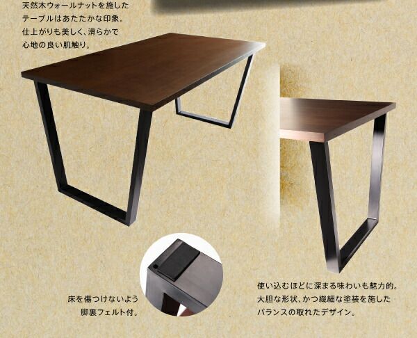 スーパSALE10倍＆4時間限定10％OFF ダイニングテーブル ダイニング 天然木ウォールナット ヴィンテージスタイルカフェ風ダイニングシリーズ ダイニングテーブル単品 W150