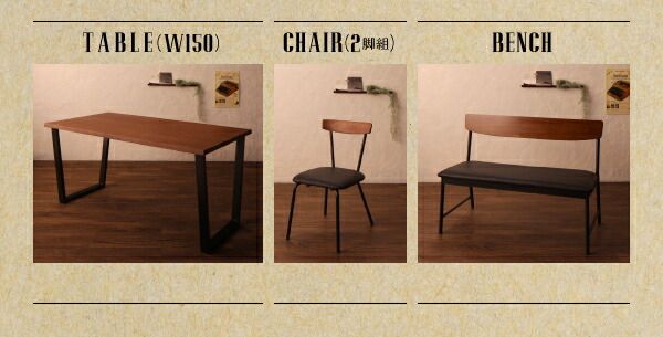 スーパSALE10倍＆4時間限定10％OFF ダイニングテーブル ダイニング 天然木ウォールナット ヴィンテージスタイルカフェ風ダイニングシリーズ ダイニングテーブル単品 W150