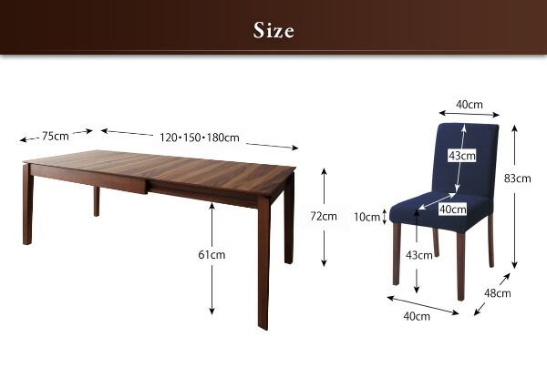 スーパSALE10倍＆4時間限定10％OFF ダイニングテーブル 6人掛け 伸縮 エクステンション 伸縮テーブル モダン 6人 天然木 ウォールナット材 高さ72 幅120-180