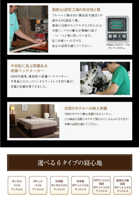 スーパSALE10倍＆4時間限定10％OFF ダブルクッションベッド 日本製 ホテル仕様デザインダブルクッションベッド ベッドフレームのみ セミダブル