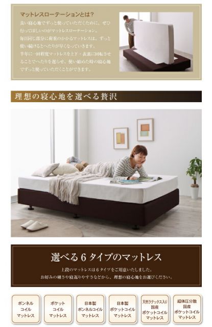 スーパSALE10倍＆4時間限定10％OFF ホテル仕様デザインダブルクッションベッド 超体圧分散国産ポケットコイルマットレス セミシングル