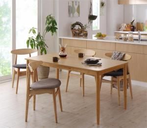 スーパSALE10倍＆4時間限定10％OFF ダイニングセット（テーブル&チェア） 天然木オーク材 北欧デザイン ダイニングセット 4人 5点セット(テーブル+チェア4脚) W150