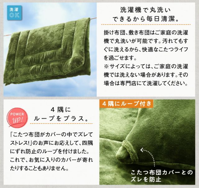 スーパSALE10倍＆4時間限定10％OFF こたつ こたつ布団 セット おしゃれ 北欧 長方形 120×80cm 掛敷セット 掛布団 敷布団 モダン かわいい 一人暮らし 防ダニ 洗える フランネル 2点セット 無地 ラグ もっとボリュームタイプ 4尺長方形(80×120cm)天板対応