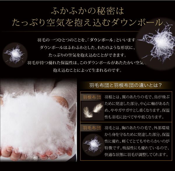 スーパSALE10倍＆4時間限定10％OFF 羽根布団 エクセルゴールドラベル ホワイトダックダウン90%羽毛掛布団 クイーン