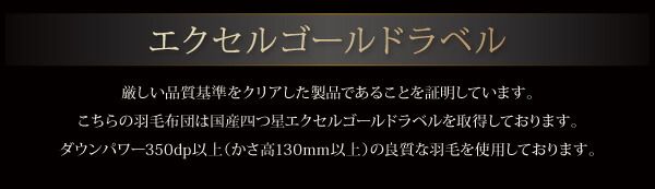 スーパSALE10倍＆4時間限定10％OFF 羽根布団 エクセルゴールドラベル ホワイトダックダウン90%羽毛掛布団 クイーン