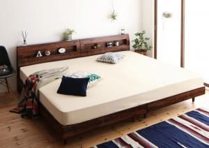 スーパSALE10倍＆4時間限定10％OFF デザインすのこファミリーベッド プレミアムポケットコイルマットレス付き ワイドK280