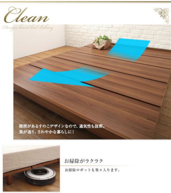 スーパSALE10倍＆4時間限定10％OFF デザインボードベッド プレミアムポケットコイルマットレス付き 木脚タイプ フルレイアウト クイーン(Q×1) フレーム幅160