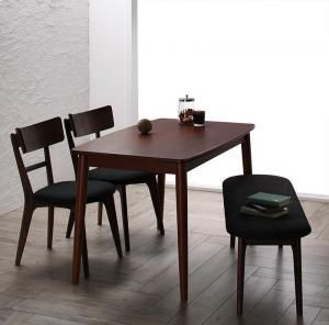 スーパSALE10倍＆4時間限定10％OFF ダイニングセット（テーブル&ベンチ チェア） モダンデザインダイニング 4人 4点セット(テーブル+チェア2脚+ベンチ1脚) W115