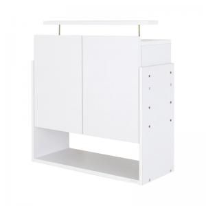 スーパSALE10倍＆4時間限定10％OFF 壁面収納 LED付きコレクションラック ワイド 上置き 高さ61-94 奥行29