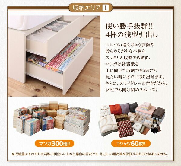 スーパSALE10倍＆4時間限定10％OFF シンプルデザイン_大容量チェストベッド ベッドフレームのみ ダブル