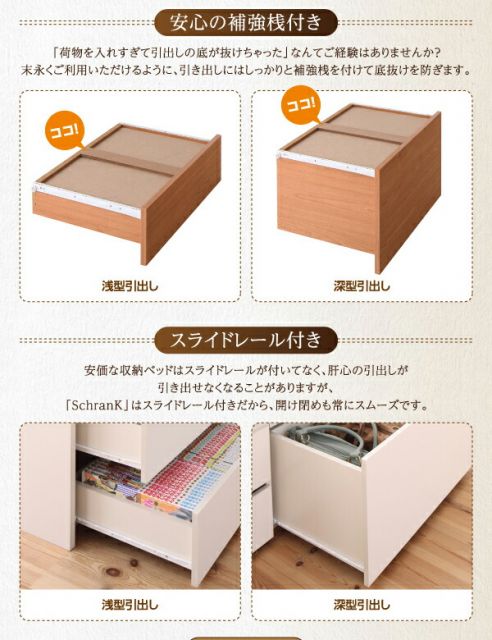 スーパSALE10倍＆4時間限定10％OFF シンプルデザイン_大容量チェストベッド マルチラススーパースプリングマットレス付き シングル
