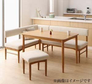 スーパSALE10倍＆4時間限定10％OFF ダイニングセット（テーブル&ソファ スツール） リビングでもダイニングでも使える ソファベンチセット 4人 4点セット(テーブル+ソファ1脚+アームソファ1脚+スツール1脚) ナチュラル W120