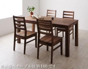 スーパSALE10倍＆4時間限定10％OFF ダイニングセット（テーブル&チェア） 総無垢材ワイドダイニング 4人 5点セット(テーブル+チェア4脚) ウォールナット 板座 W180