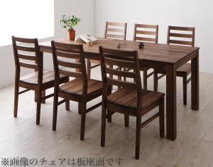 スーパSALE10倍＆4時間限定10％OFF ダイニングセット（テーブル&チェア） 総無垢材ワイドダイニング 6人 7点セット(テーブル+チェア6脚) ウォールナット PVC座 W180