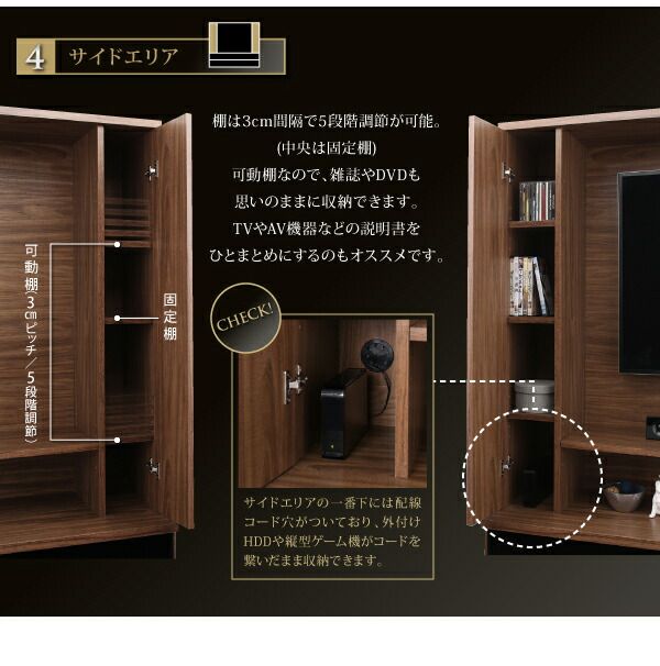 スーパSALE10倍＆4時間限定10％OFF 壁掛け ハイタイプテレビボード テレビボード テレビ台 TV台 ハイタイプ 壁掛けテレビ 55型 55インチ 大型テレビ 収納 収納付き AVラック ウォールナット 50型 50インチ 幅180