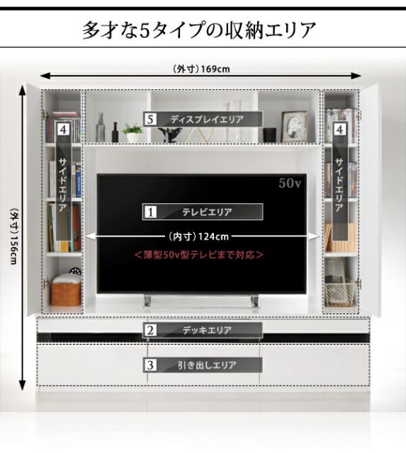 スーパSALE10倍＆4時間限定10％OFF テレビ台 ハイタイプ テレビボード TV台 50型 50インチ 42型 42インチ 大型テレビ 収納 ホワイト 白 黒 収納付き 棚 引き出し AVラック 鏡面 壁面 高級感