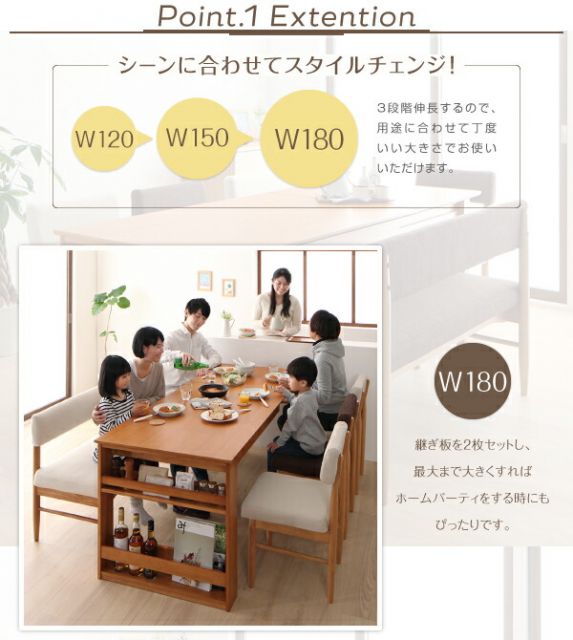 スーパSALE10倍＆4時間限定10％OFF ダイニングテーブル 伸縮 3段階伸縮テーブル ダイニング ダイニングテーブル単品 W120-180