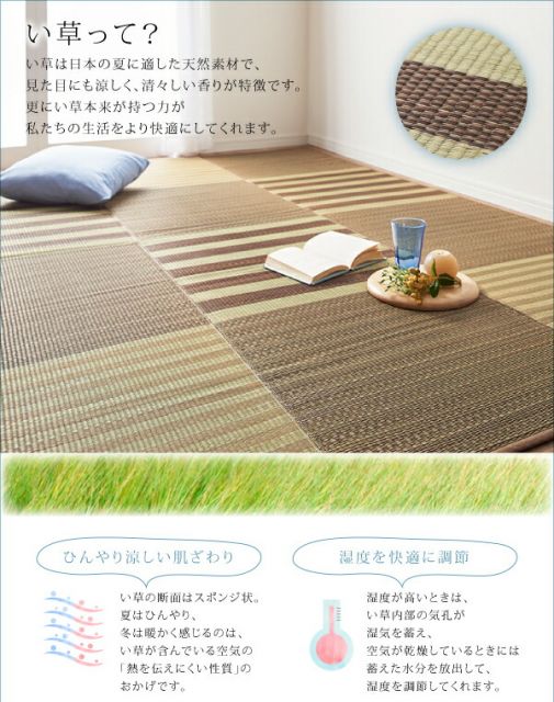 スーパSALE10倍＆4時間限定10％OFF 自然素材ラグ 小さくたためるウレタン入りはっ水い草ラグ 190×250cm